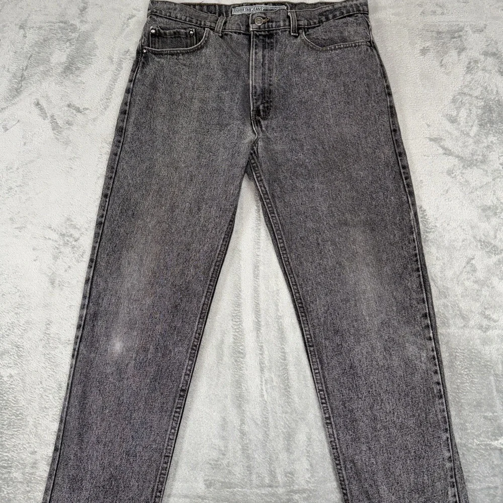 vintage levi's 512 silver tab denim jeans‎ size 34x33 acid wash black grunge 90s